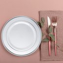 Ver imagem 3 de Kit com 12 Pratos Descartáveis para Refeição 26cm de Luxo Silverplastic