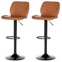 Ver imagem 1 de Kit 2 Banquetas Giratória Anm6315b Bristol Itajaí Anima Office em Pu Caramelo Base Disco Preto