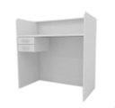 Ver imagem 2 de Balcão Caixa Com Gaveta 100% MDF 120x120x60 cm Pacote Comac - Branco