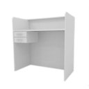 Ver imagem 2 de Balcão Caixa Com Gaveta 100% MDF 120x120x60 cm Pacote Comac - Branco