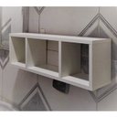 Ver imagem 1 de Nicho com Divisórias, Mdf Branco Suspenso com 50cm - Cozinha, Banheiro, Quarto, Sala, Quarto Infanti