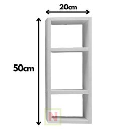 Nicho com Divisórias, Mdf Branco Suspenso com 50cm - Cozinha, Banheiro, Quarto, Sala, Quarto Infanti - 3