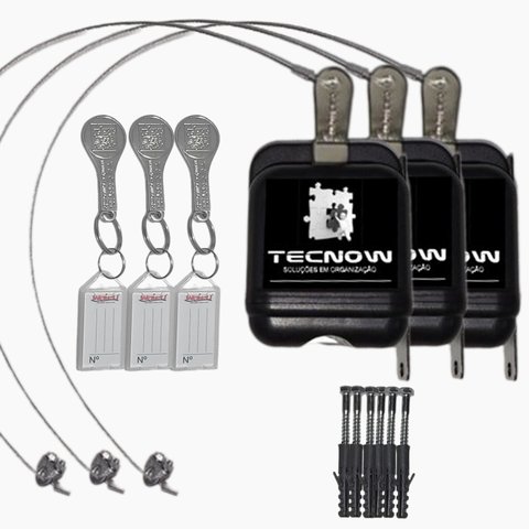 Kit 03 Travas Tecnow para Carrinho de compras em Condominio com Chave