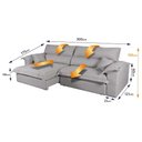 Ver imagem 3 de Sofá Retrátil Reclinável 3,00m Nivus Cinza Molas Ensacadas - King House