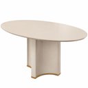 Ver imagem 5 de Mesa de Jantar 6 Lugares Orgânica Elipse Tampo com Vidro 183cm Lavie D05 Off White - Lyam Decor