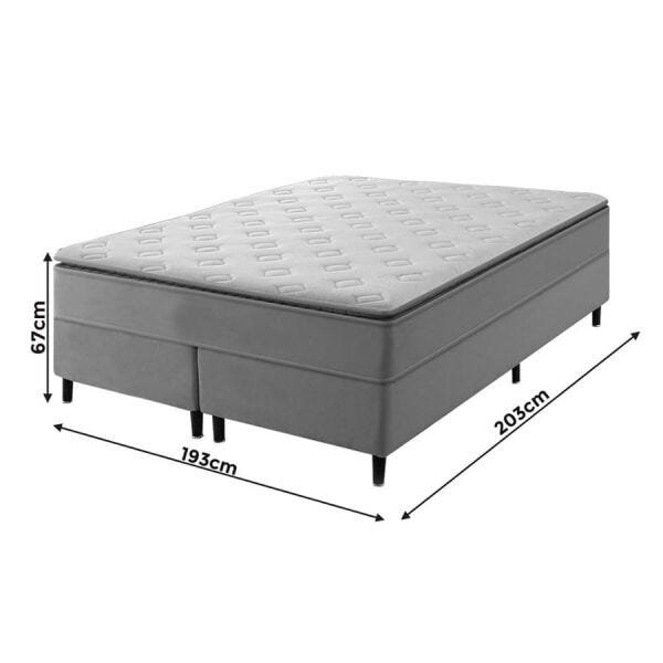 Cama Box King Dangelis Estofados Colchão com Tenshi com Pillow Top e Molas Superlastic Diversos Tamanhos Dst  - 5