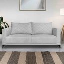 Ver imagem 1 de Sofá Living 2 Lugares com Pés de Ferro Almofadas Soltas 180cm Neso Bouclê Cinza G63 - Gran Belo
