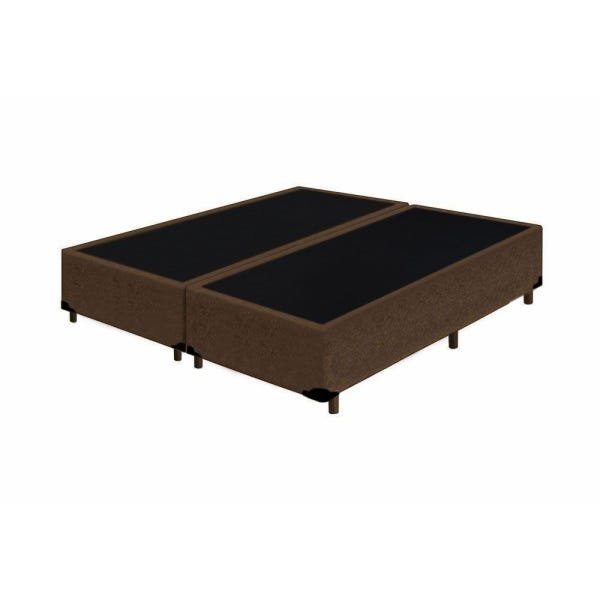 Base Box Queen Bipartido Suede Marrom (26x158x198) - 2