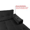 Ver imagem 7 de Sofá Viena 3 Lugares com Chaise e Canto Suede Preto 381 Premium Plus Império