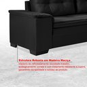 Ver imagem 6 de Sofá Viena 3 Lugares com Chaise e Canto Suede Preto 381 Premium Plus Império