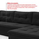 Ver mais imagens de Sofá Viena 3 Lugares com Chaise e Canto Suede Preto 381 Premium Plus Império