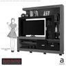 Estante Catrina para TV até 55 Polegadas Diversas Cores Ool Avela / Preto - 6