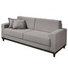 Sofá Egito de Living com 3 Lugares e Base de Madeira Linho Cinza Dst - 1