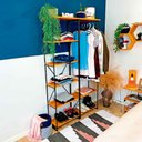Ver imagem 2 de Armário Arara Closet Completo Modular Slim Carvalho e Preto
