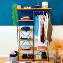 Ver imagem 1 de Armário Arara Closet Completo Modular Slim Carvalho e Preto