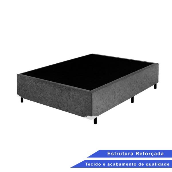 Base Box Casal Suede Cinza (36x138x188) - 1