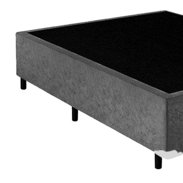 Base Box Casal Suede Cinza (36x138x188) - 3