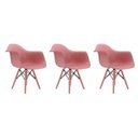 Ver imagem 1 de Conjunto 3 Cadeiras Eames com Braço Opala Rosa Pés em Polipropileno