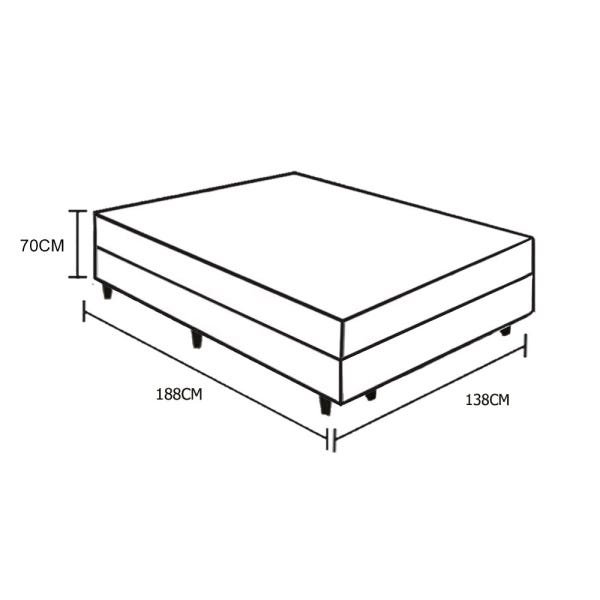 Base Box Casal Suede Bege 37x138x188 + Colchão Coimbra Molas Ensacadas Umaflex 33x138x188 - 4