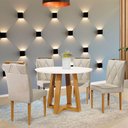 Ver imagem 1 de Conjunto Sala de Jantar 4 Lugares Mesa Redonda Rubi 1m e 4 Cadeiras Moveis Mix