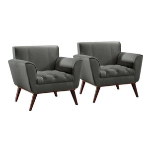 Conjunto - 2 Poltronas Lyz Linho Cinza