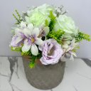 Ver imagem 3 de Vaso centro de mesa de cimento trabalhado com arranjo floral