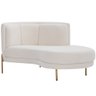 Sofá Chaise Direito Base Ouro Fosco Penélope Bouclê Off White - Casaepoltrona - 1