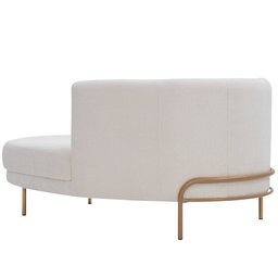 Sofá Chaise Direito Base Ouro Fosco Penélope Bouclê Off White - Casaepoltrona - 6