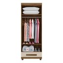 Ver imagem 3 de Guarda Roupa Pequeno 85cm Solteiro 2 Portas Dubai Rv Móveis Cinamomo/off White