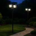 Ver imagem 4 de Poste Preto Iluminação Externa Jardins Tubo Alumínio 210cm Lente Transparente Termoplástico