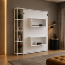 Ver imagem 3 de Cama Articulada Casal Vertical 4 Prateleiras 2 Nichos CM8014 180cm Branco - Tecno Mobili