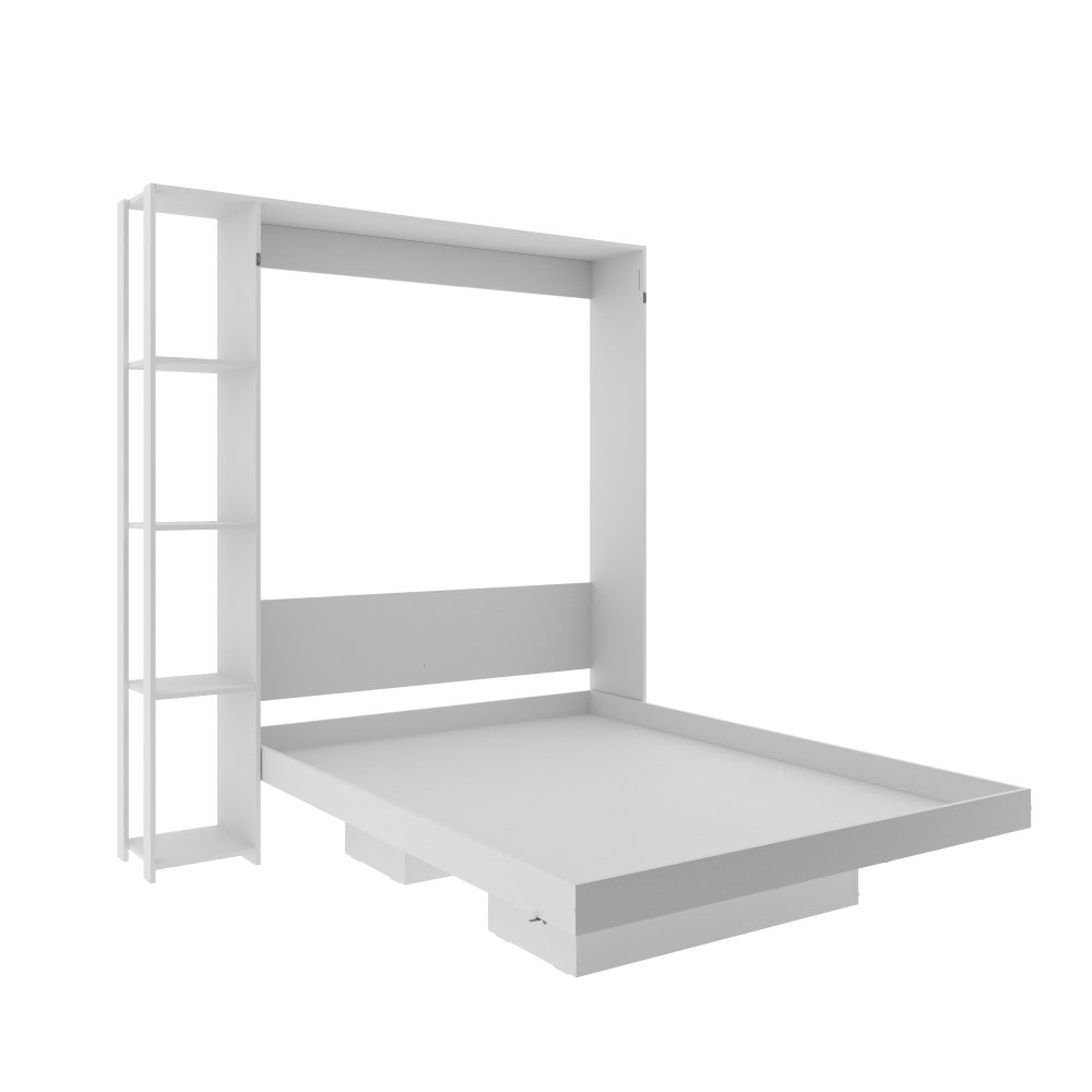 Cama Articulada Casal 193x178,5cm C/ Nichos e Prateleiras Branco Cm8014 Tecno Mobili