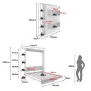 Ver imagem 7 de Cama Articulada Casal Vertical 4 Prateleiras 2 Nichos CM8014 180cm Branco - Tecno Mobili
