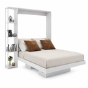 Ver imagem 2 de Cama Articulada Casal Vertical 4 Prateleiras 2 Nichos CM8014 180cm Branco - Tecno Mobili