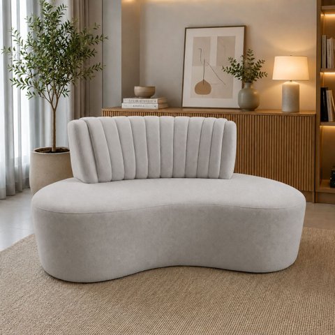 Namoradeira Mavie 160cm 2 Lugares Bouclê Design Orgânico