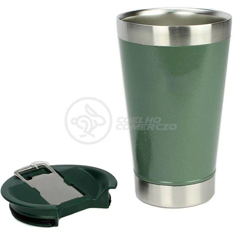 Copo Térmico com Tampa e Abridor de Garrafa 473ml Verde