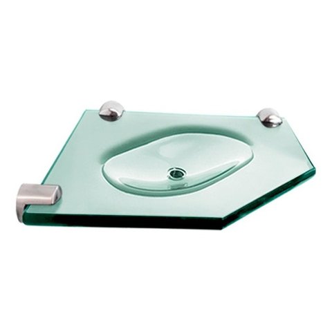 Saboneteira Canto Chanfrada 15x15 Cm - 8mm - Incolor
