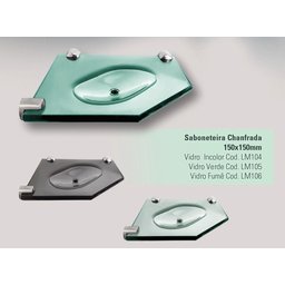 Saboneteira Canto Chanfrada 15x15 Cm - 8mm - Incolor - 2
