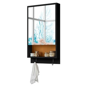 Espelheira de Banheiro Aéreo 1 Porta com Nicho Penélope:preto Nature