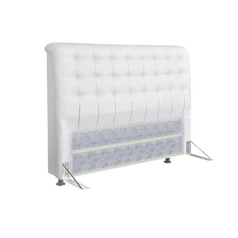 Cabeceira Cama Box Estofada King King Dama Courano Branco - Simbal
