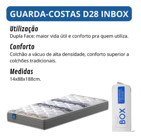 Colchão a Vácuo de Solteiro para Cama Box Espuma D28 - Probel - 3