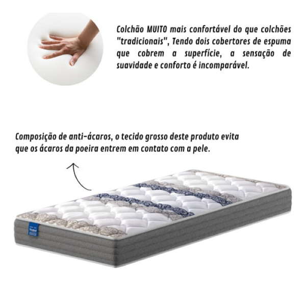 Colchão a Vácuo de Solteiro para Cama Box Espuma D28 - Probel - 2