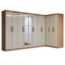 Ver imagem 3 de Guarda-roupa Casal Modulado Odisseia 11 Portas 4 Gavetas com Espelho Cinamomo/off White - Panorama M