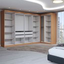 Ver imagem 5 de Guarda-roupa Casal Modulado Odisseia 11 Portas 4 Gavetas com Espelho Cinamomo/off White - Panorama M