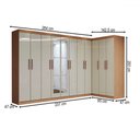 Ver imagem 4 de Guarda-roupa Casal Modulado Odisseia 11 Portas 4 Gavetas com Espelho Cinamomo/off White - Panorama M