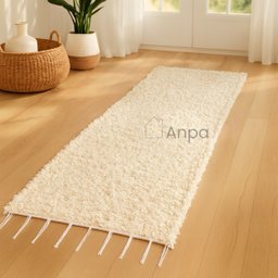 Passadeira Boho Algodão Cru 1,60x0,50 Tapete Artesanal Lavável Dupla Face Decoração Quarto Cozinha - 1