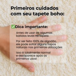 Tapete Passadeira 1,60x0,50 Boho Macio 100% Algodão - Crú - 5