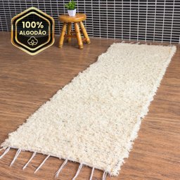 Passadeira Boho Algodão Cru 1,60x0,50 Tapete Artesanal Lavável Dupla Face Decoração Quarto Cozinha - 6