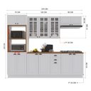 Ver imagem 3 de Armário de Cozinha Modulada Completa Fidelitá Nara 100% MDF 5 Peças 270cm 14 Portas 2 Gavetas com