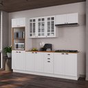 Ver imagem 1 de Armário de Cozinha Modulada Completa Fidelitá Nara 100% MDF 5 Peças 270cm 14 Portas 2 Gavetas com